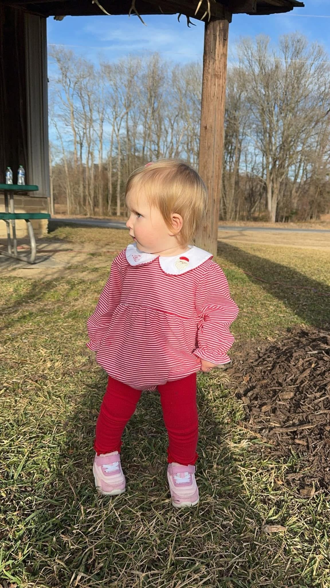 Long Sleeve Stripe Peter Pan Collar Bubbles- Girls