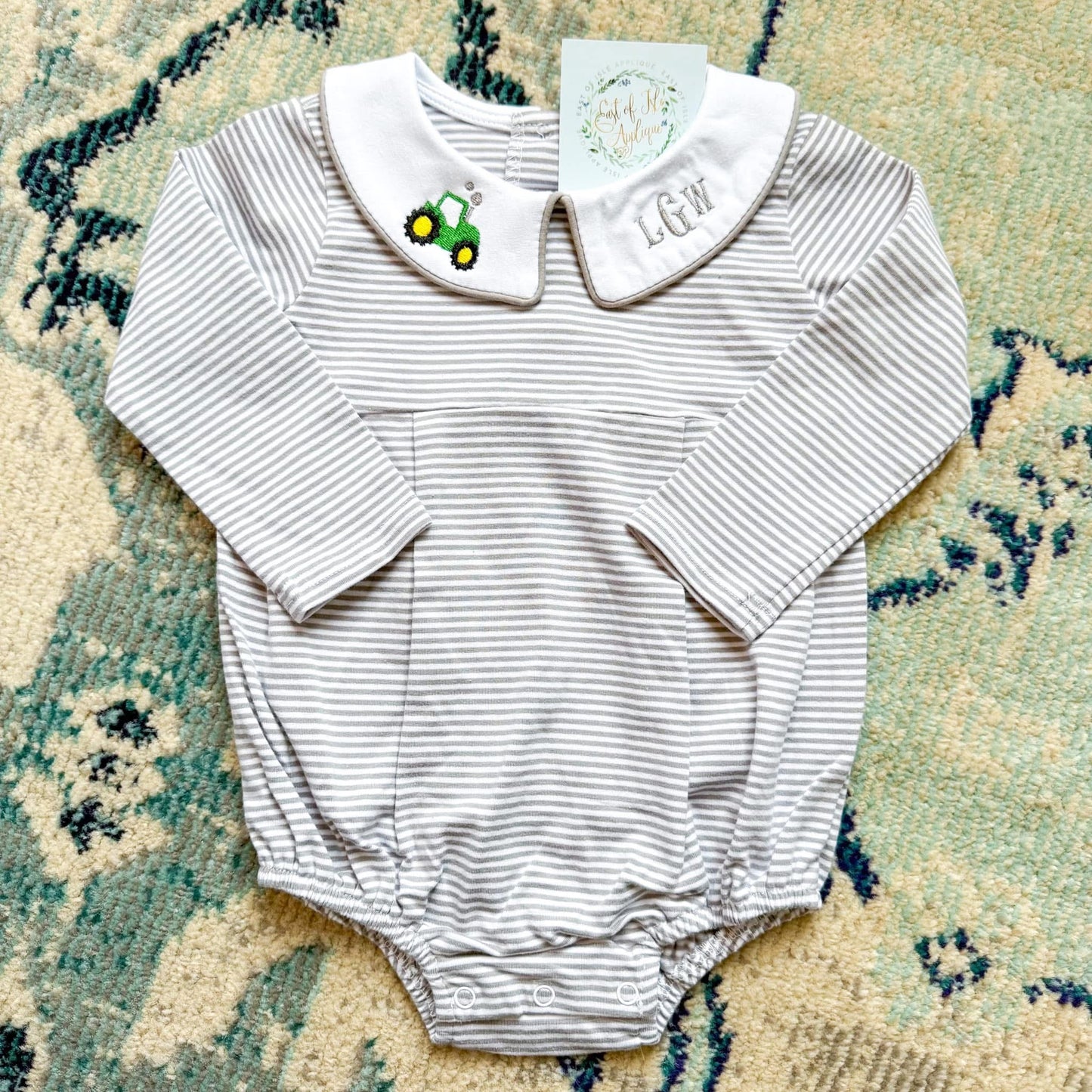 Long Sleeve Stripe Peter Pan Collar Bubbles- Boys