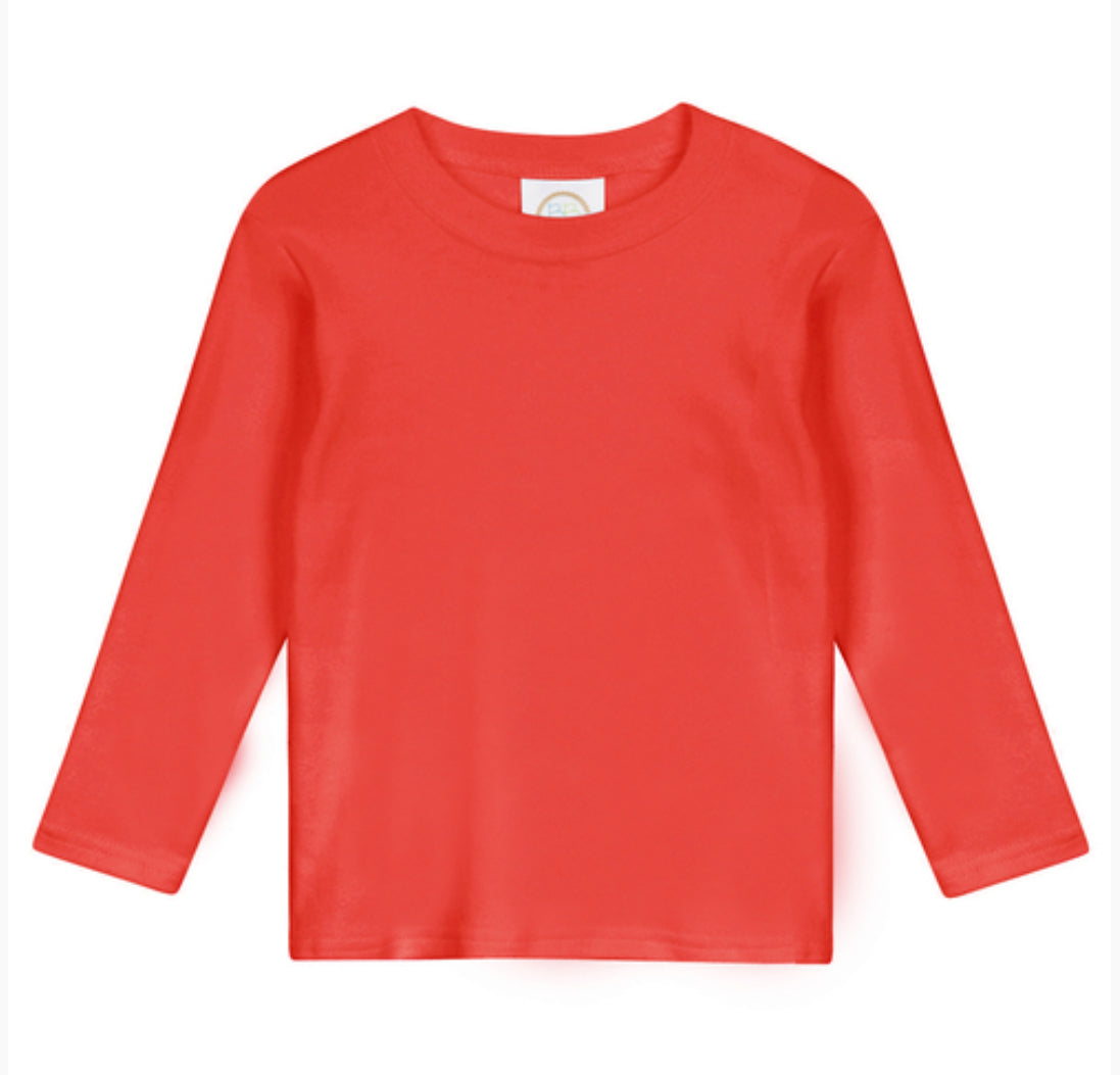 Boys Solid Long Sleeve Tees (Warm Colors)