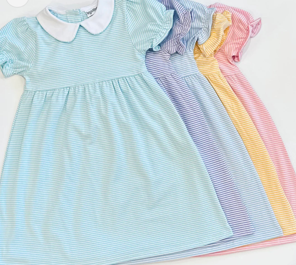 Peter Pan Collared Striped Dresses