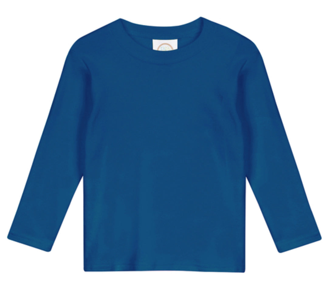 Boys Solid Long Sleeve Tees (Cool Colors)