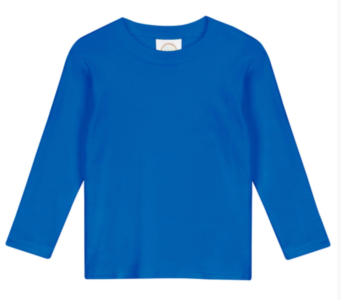 Boys Solid Long Sleeve Tees (Cool Colors)
