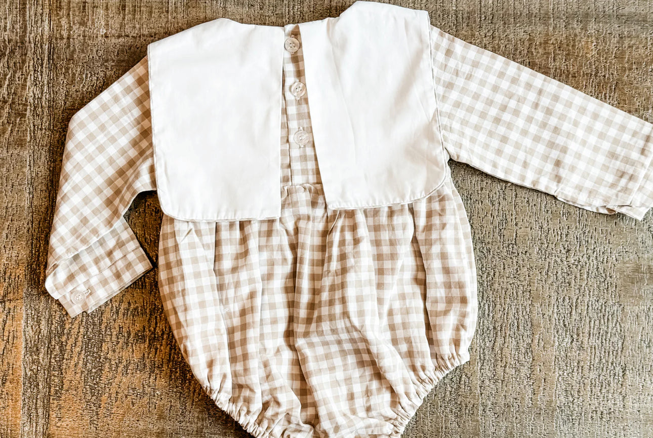 Gingham Long Sleeve Straight Bubble