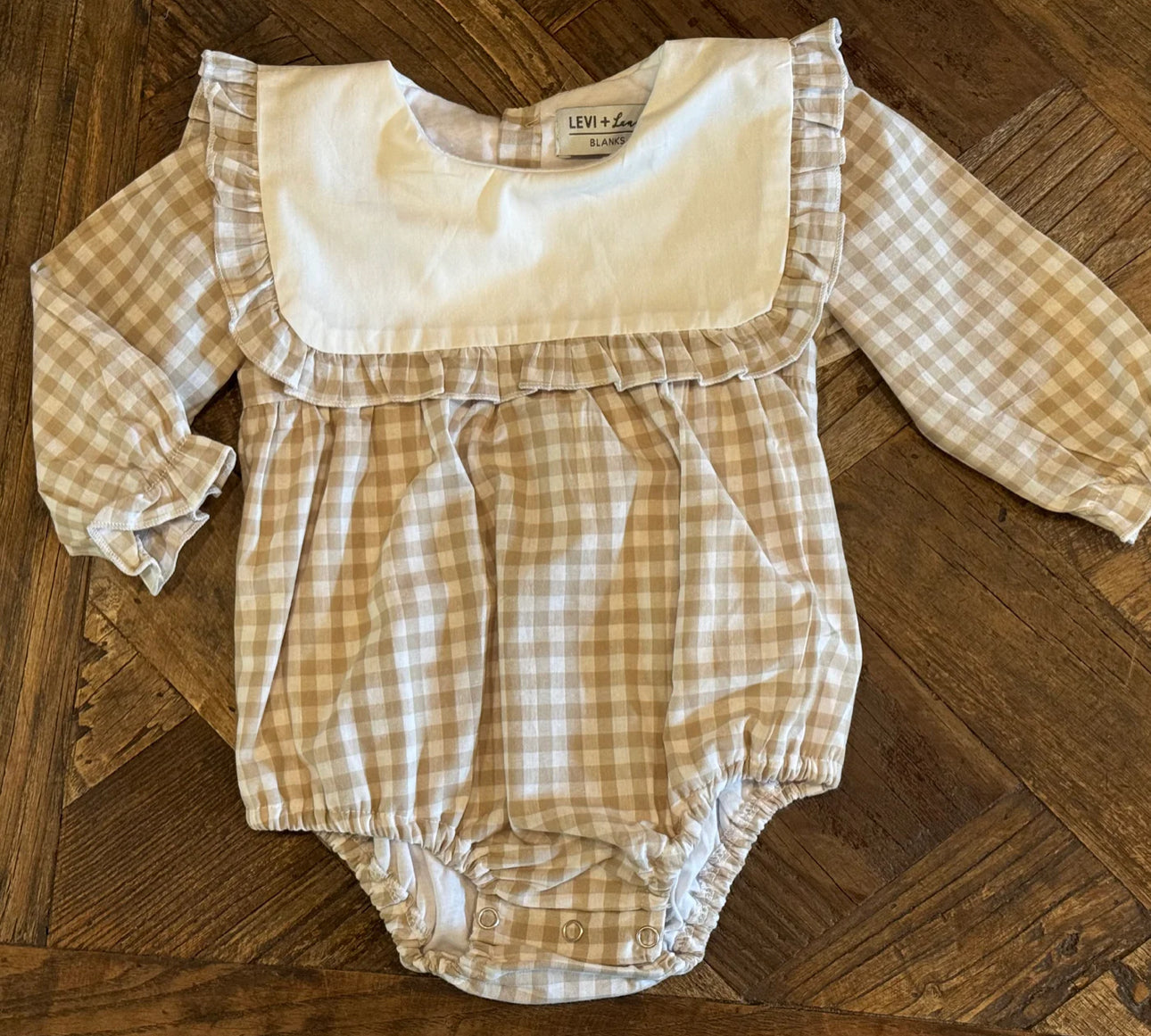 PREORDER Gingham Long Sleeve Ruffle Bubble