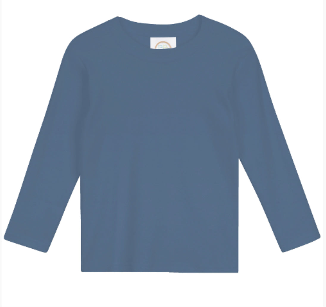 Boys Solid Long Sleeve Tees (Cool Colors)