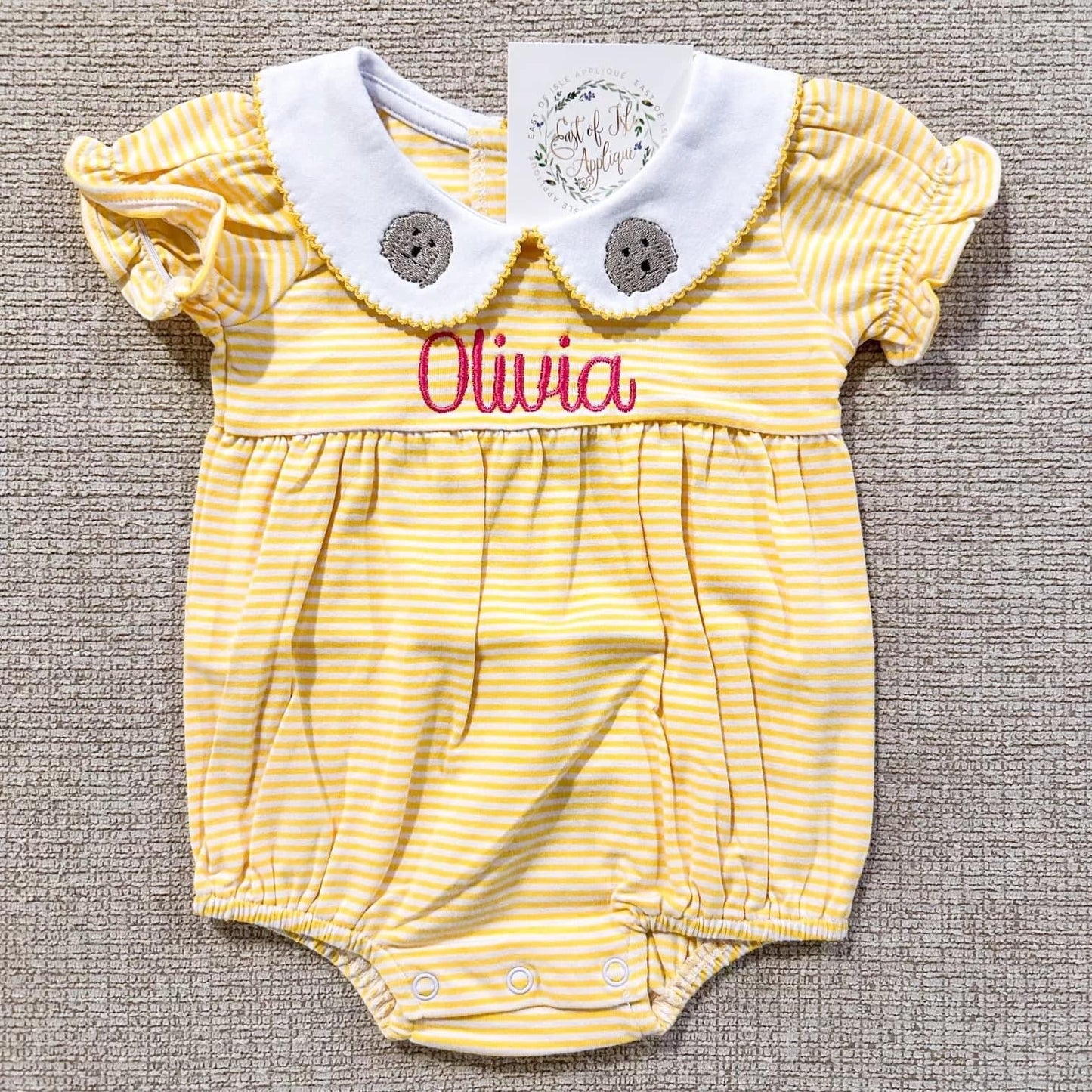 Short Sleeve Stripe Peter Pan Collar Girl Bubble