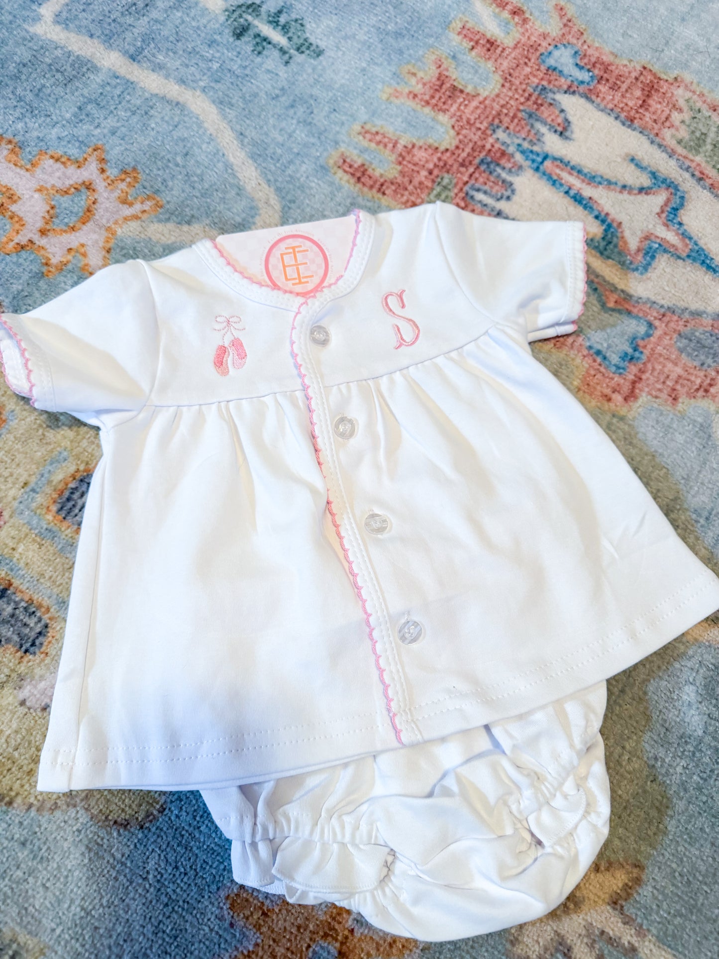 Picot Trim Diaper Set