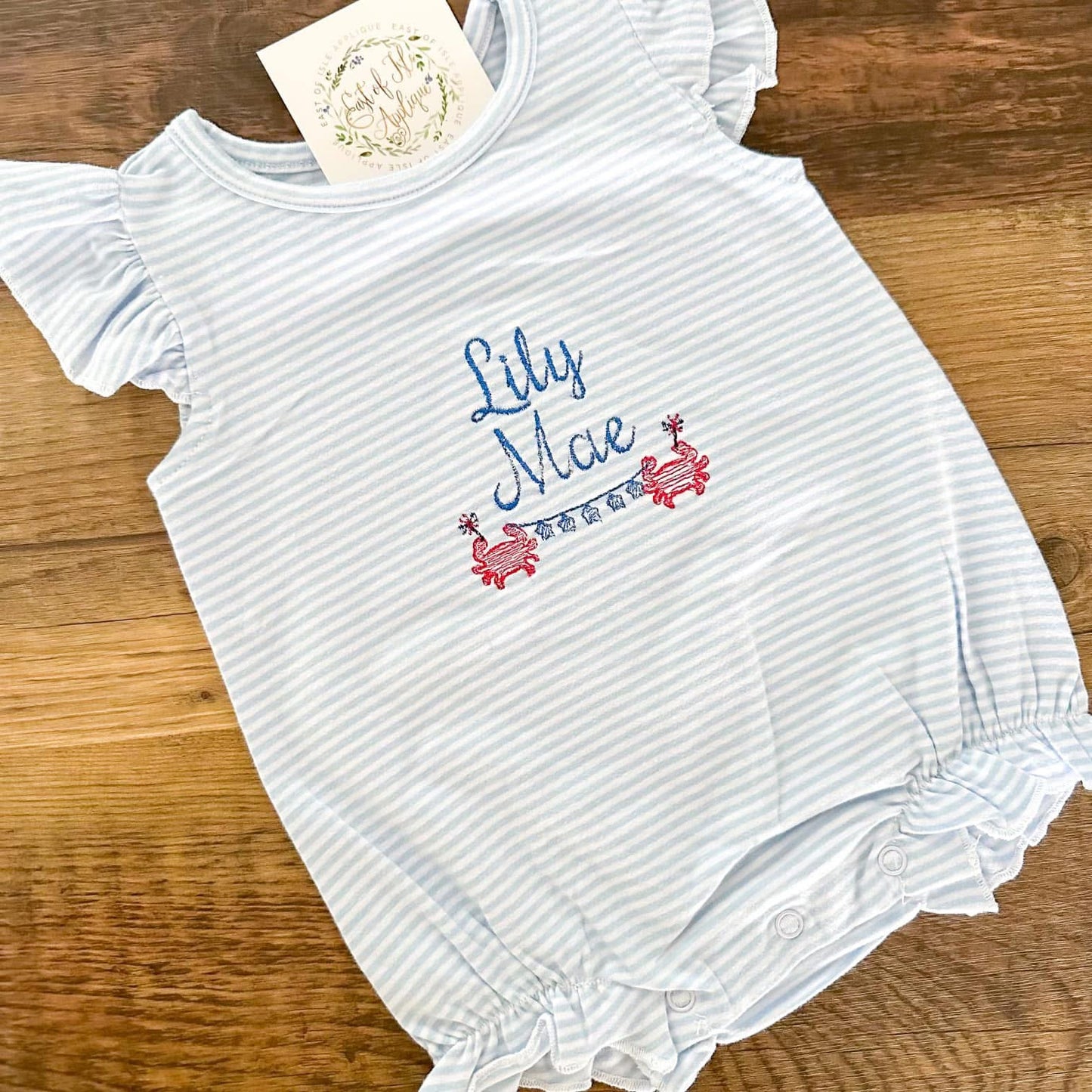 Striped Flutter Sleeve Bubbles