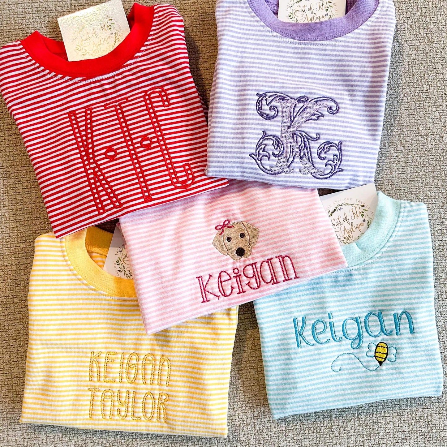 Unisex Striped Short Sleeve T-Shirt Bubble