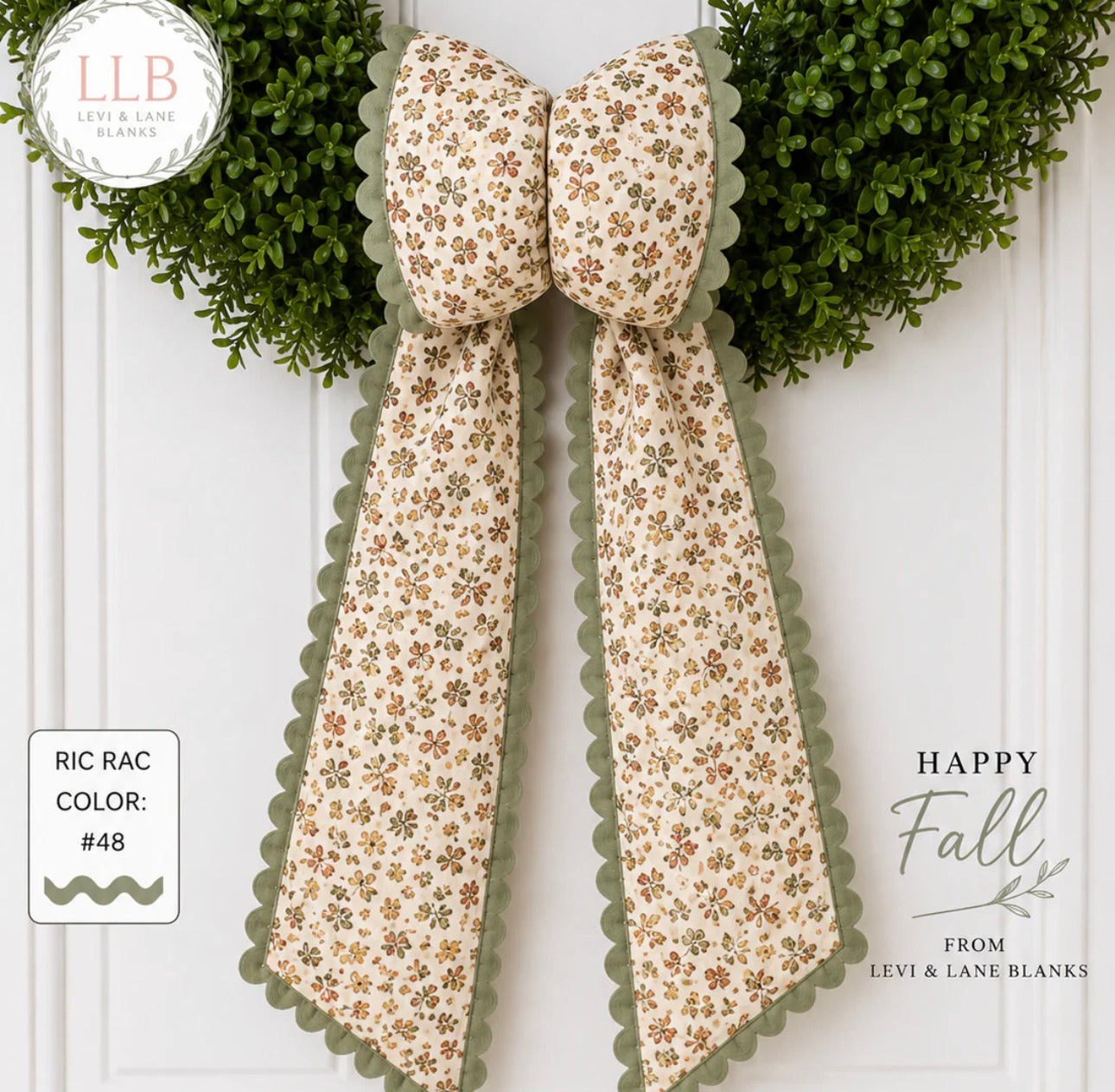 PREORDER FALL AND HALLOWEEN Ric Rac Wreath Sashes