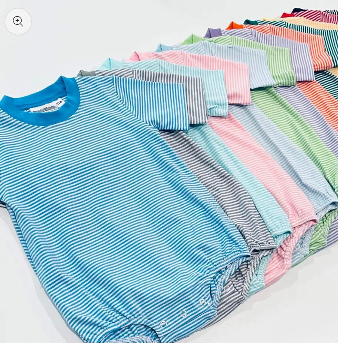 Unisex Striped Short Sleeve T-Shirt Bubble