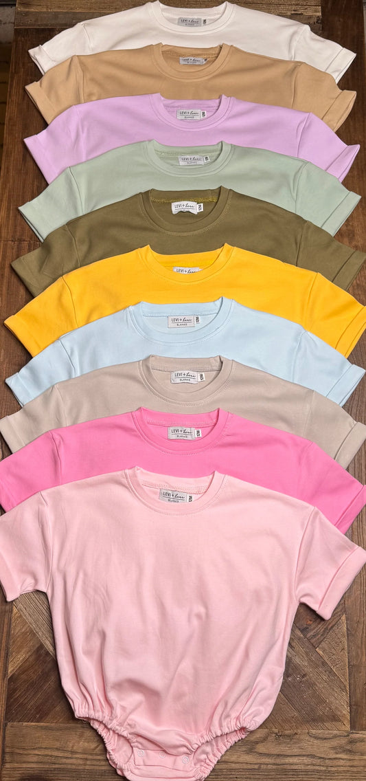 Solid Short Sleeve T-Shirt Bubbles (Oversized Baggy Look)