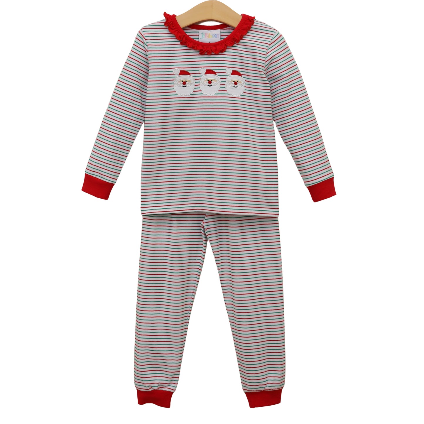 PREORDER Christmas Candy Stripe Santa Ruffle Set