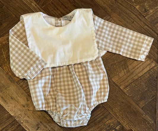 Gingham Long Sleeve Straight Bubble