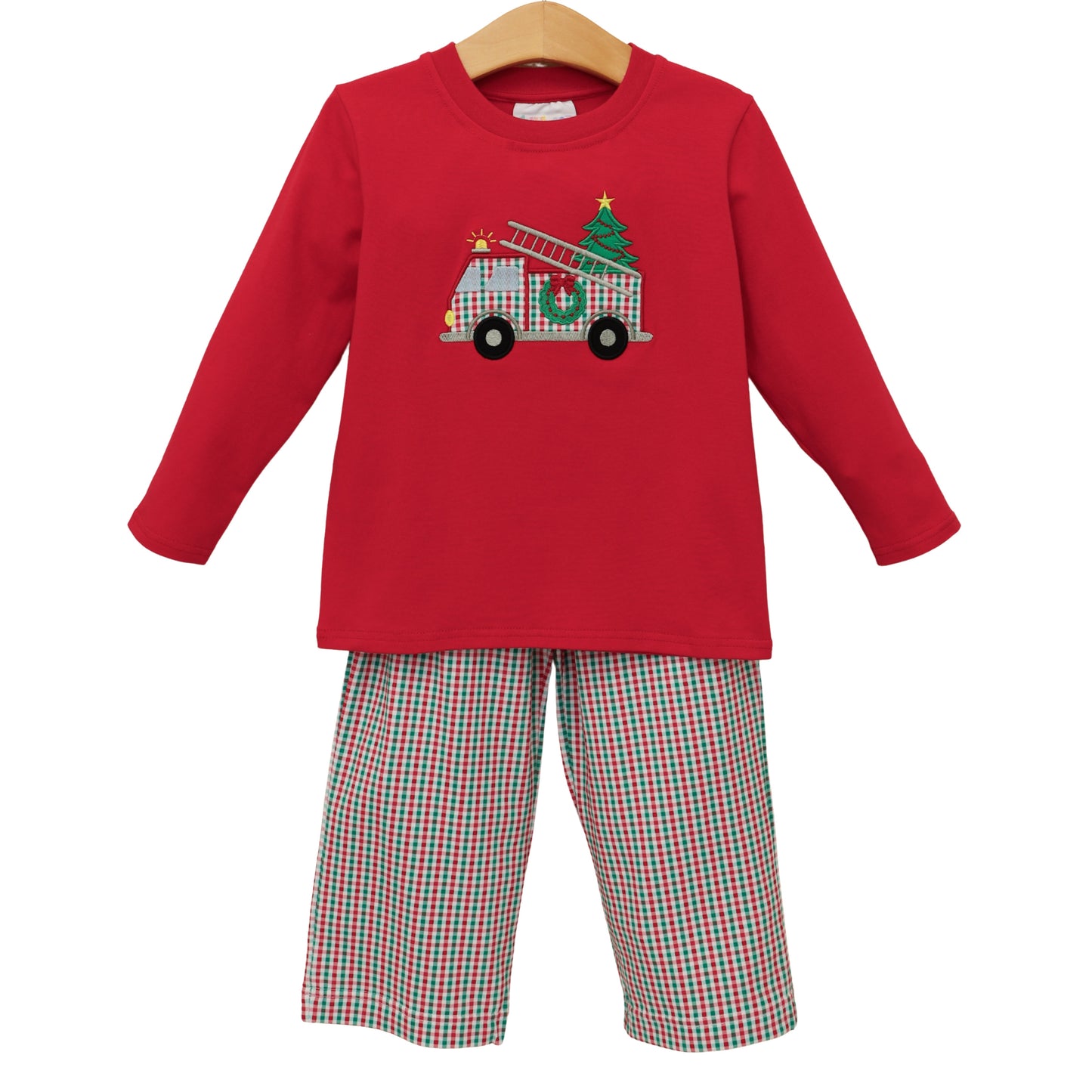 PREORDER Festive Firetruck Pants Set