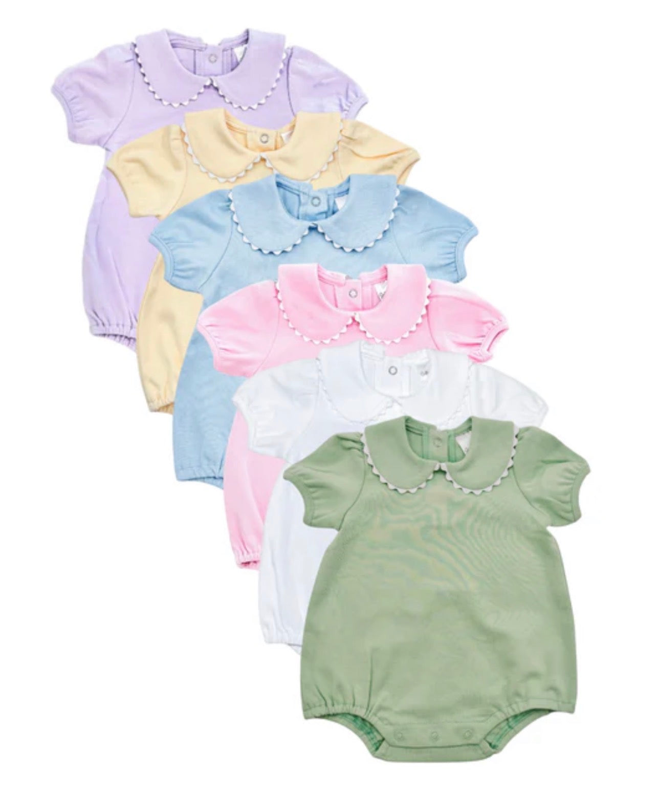 Girl's Scalloped Collared Bubble (Short Sleeve)