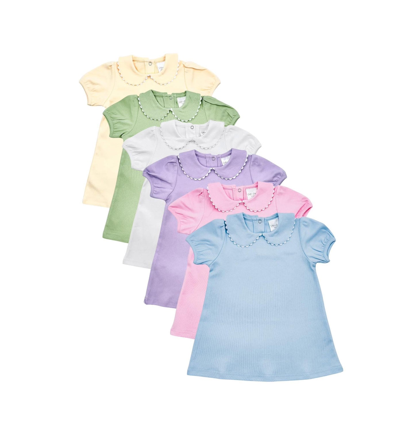 Girl's Scalloped Collared Dress (Short Sleeve)