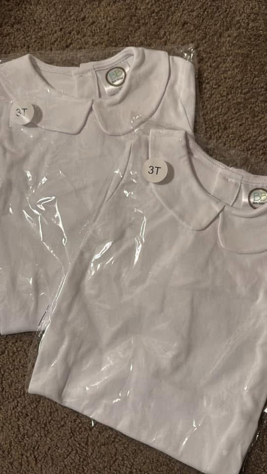 Peter Pan Collar Long Sleeve White Tee