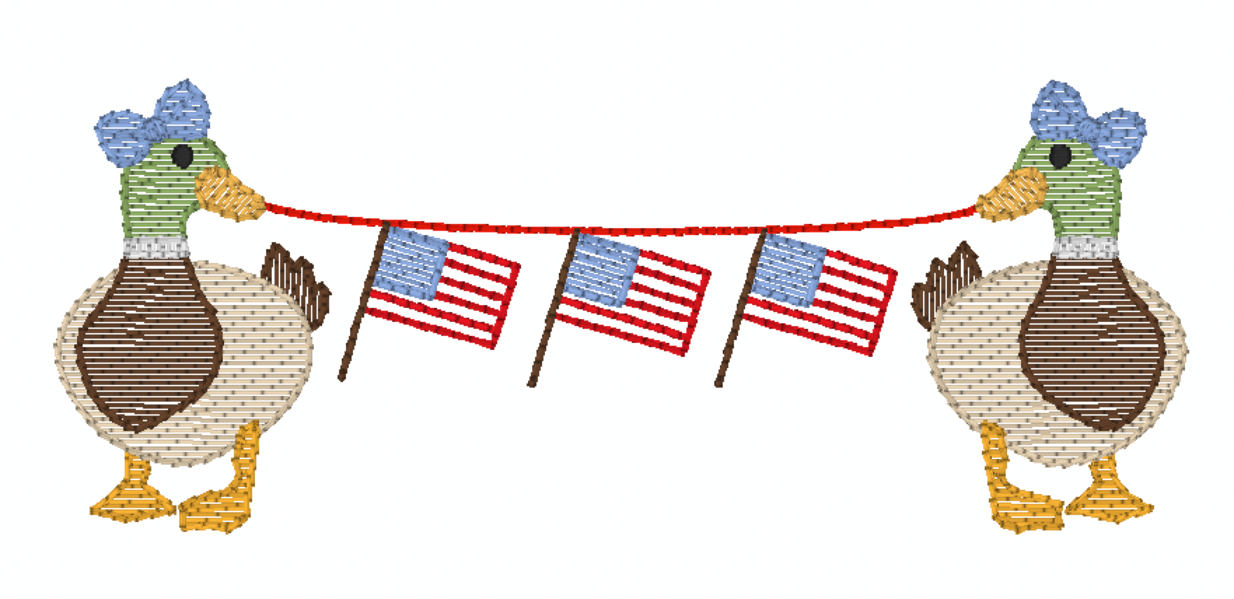 Patriotic Girl Ducks