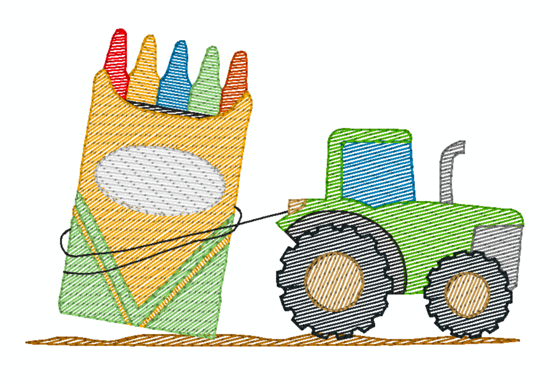 Tractor Crayons